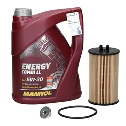 Kit d’inspection avec Mannol Energy Combi LL 5W-30 5L, Chervrolet Aveo, Opel Astra H