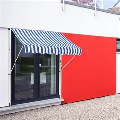 Store à pinces ML-Design bleu/blanc, 250×120 cm, en métal et polyester