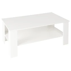 Table basse ML-Design blanche, 100x43x57 cm, en aggloméré avec revêtement en mélamine