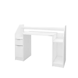 Bureau avec tiroir 123×90 cm blanc MDF ML-Design