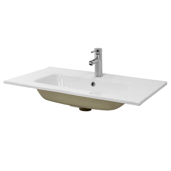 Vasque 81×16,5×46 cm blanc en céramique ML-Design