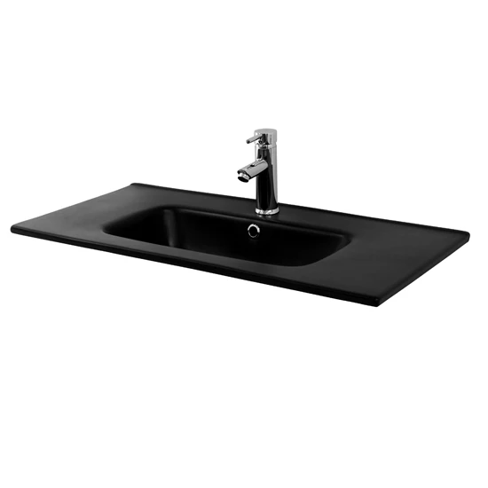 Vasque 81×16,5×46 cm noir en céramique ML-Design