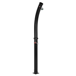 Douche solaire 20L avec pomme de douche ronde pivotante 214 cm Noir Design ML