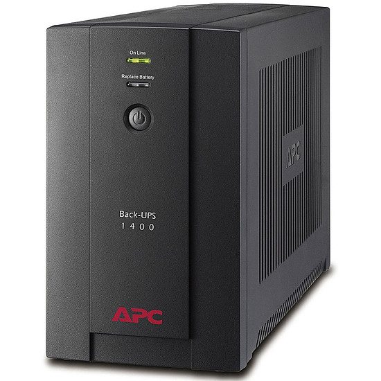 APC Back-UPS BX 1400VA – Prises IEC Poste de travail, Onduleur, Line Interactive, 700 W, 1400 VA, 6 prises, RJ11, USB