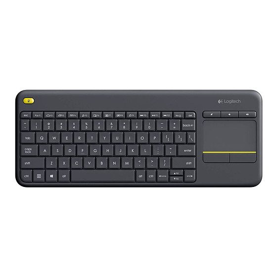 Logitech K400 Plus – Noir Home-Cinéma, TKL, Sans-fil, Classique (Membrane)