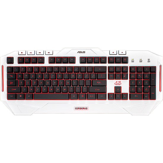 Asus Cerberus Keyboard – Blanc Jeu, Classique, Filaire, Classique (Membrane), 2 couleurs