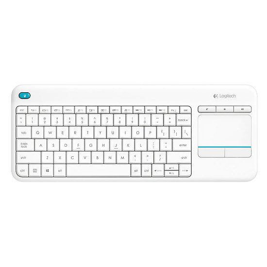 Logitech K400 Plus – Blanc Home-Cinéma, TKL, Sans-fil, Classique (Membrane)