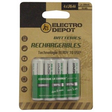 PILES ELECTRODEPOT AA / LR06 RECHARGEABLES