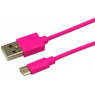 CABLE TECHYO 1M 2A ΜUSB ROSE