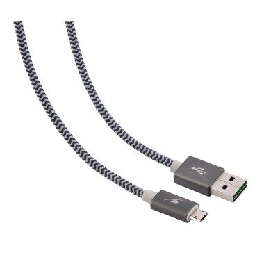 CÂBLE MICRO USB RÉVERSIBLE BLUESTORK 1,2M 2,4A GRIS