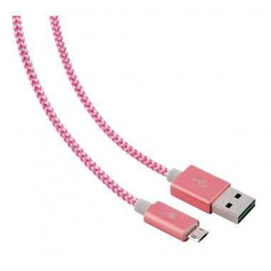 CÂBLE MICRO USB RÉVERSIBLE BLUESTORK 1,2M 2,4A ROSE