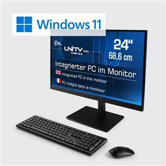PC tout-en-un CSL Unity Pro F24B-GLS / 128 Go / 8 Go RAM / Win 11 Famille