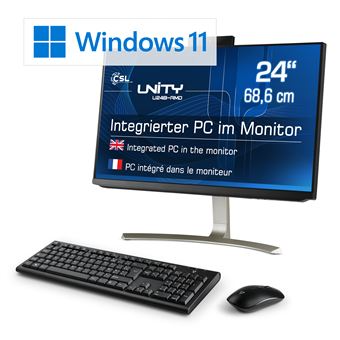 PC tout-en-un CSL Unity U24B-AMD / 3200G / 500 Go / 8 Go RAM / Windows 11 Pro