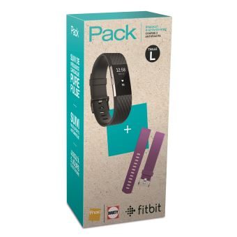Pack Fnac Coach de vie Fitbit Charge 2 Anthracite Taille L + Bracelet GunMetal Prune Taille L