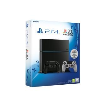 Pack Sony Console PS4 1 To Noire + 2ème Manette Dual Shock 4 20ème Anniversaire