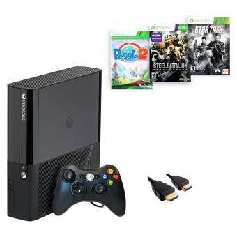 Pack Xbox 360 Slim 4Go manette filaire câble HDMI et 3 jeux