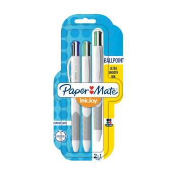 Pack de 2+1 stylos à bille Paper Mate InkJoy Quatro 4 couleurs