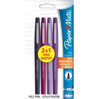 Pack de 3+1 stylos feutres Paper Mate Flair Original