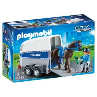 Playmobil City Action 6922 Policière avec cheval et remorque
