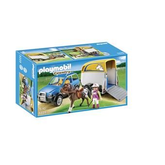 Playmobil Country 5223 Voiture avec remorque et cheval