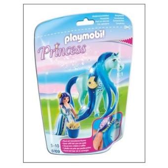 Playmobil Princess 6169 Princesse Bleuet avec cheval à coiffer