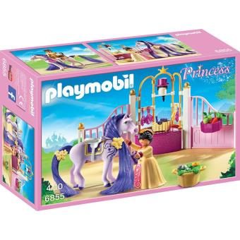 Playmobil Princess 6855 Ecurie avec cheval à coiffer et princesse