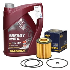 Kit de vidange + Mannol Energy Combi LL 5W-30 5L, Opel Vectra C, Fiat Croma