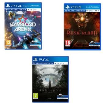 Starblood Arena VR PS4 + Until Dawn Rush of Blood VR PS4 + Robinson : the Journey PS4 VR