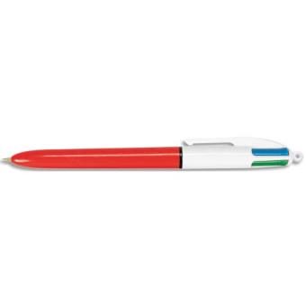 Stylo à bille Bic rechargeable pointe fine, 4 couleurs d’encre