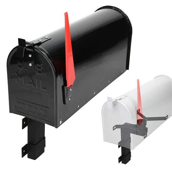 ML-Design US Mailbox avec drapeau érigé et support mural, noir, en aluminium