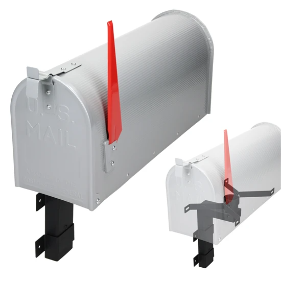 ML-Design US Mailbox avec drapeau érigé et support mural, gris, en aluminium