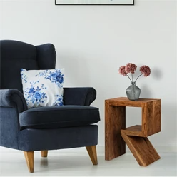 Table d’appoint WOMO-DESIGN, forme R, marron, 45x30x60 cm, en bois d’acacia massif