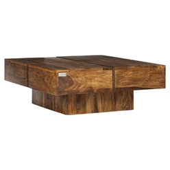 Table basse 80x80x30 cm brun en acacia massif WOMO-Design