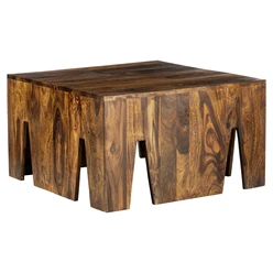 Table basse 70x70x40 cm Naturel en bois de sheesham massif WOMO-Design