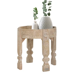 Table d’appoint 45x45x46 cm nature/blanc en bois de manguier WOMO-Design