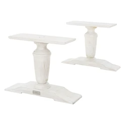 Pieds de table, lot de 2 50x37x15 cm Blanc en bois massif WOMO-Design