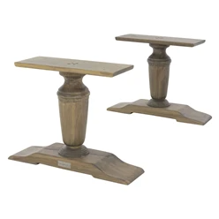 Pieds de table set de 2 pièces 50x37x15 cm Gris en bois massif WOMO-Design