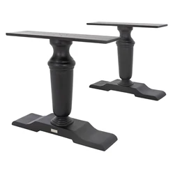 Pieds de table (set de 2) 80x72x21 cm noir en bois massif WOMO-Design
