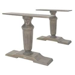 Pieds de table, lot de 2 80x72x21 cm Gris en bois massif WOMO-Design