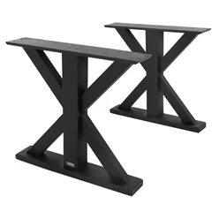 Pieds de table (set de 2) 80×72,5×16,5 cm noir en bois massif WOMO-Design