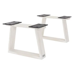 Pieds de table set de 2 pièces 50x38x20 cm Blanc en bois massif WOMO-Design