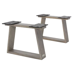 Pieds de table set de 2 pièces 50x38x20 cm Gris en bois massif WOMO-Design