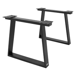 Pieds de table (set de 2) 80x73x20 cm noir en bois massif WOMO-Design