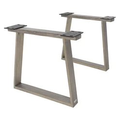 Pieds de table, lot de 2 80x73x20 cm Gris en bois massif WOMO-Design