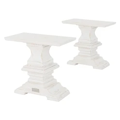 Pieds de table, lot de 2 40x37x20 cm Blanc en bois massif WOMO-Design