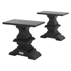 Pieds de table (set de 2) 40x37x20 cm noir en bois massif WOMO-Design