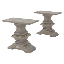 Pieds de table, lot de 2, 40x37x20 cm Gris en bois massif WOMO-Design