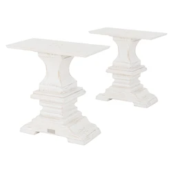 Pieds de table, lot de 2 80x73x30 cm Blanc en bois massif WOMO-Design