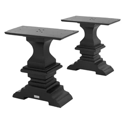 Pieds de table, lot de 2 80x73x30 cm noir en bois massif WOMO-Design