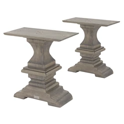 Pieds de table set de 2 pièces 80x73x30 cm Gris en bois massif WOMO-Design